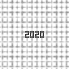 「2020」を初期値としたライフゲームのアニメーション